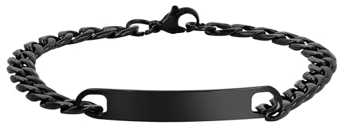 Akzent® Armband Unisex aus Edelstahl in Schwarz, 100% Wasserfest & Hautverträglich von Akzent