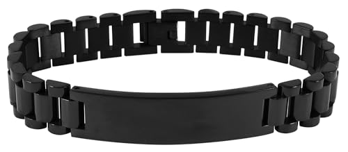 Akzent® Armband Unisex aus Edelstahl in Schwarz, 100% Wasserfest & Hautverträglich von Akzent