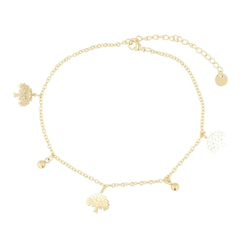Akzent® Damen Fußkette - Fusskette aus Edelstahl in Gold, 100% Wasserfest & Hautverträglich von Akzent