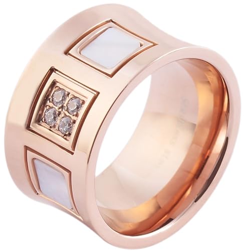 Akzent® Damen Ring - Damenring Größe 54 aus Edelstahl in Roségold, 100% Wasserfest & Hautverträglich von Akzent