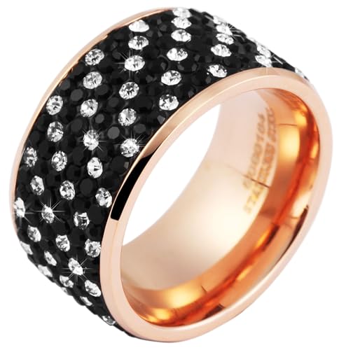 Akzent® Damen Ring - Damenring Größe 58 aus Edelstahl in Roségold, 100% Wasserfest & Hautverträglich von Akzent