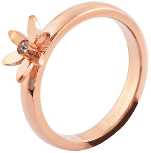 Akzent® Damen Ring - Damenring Größe 58 aus Edelstahl in Roségold, 100% Wasserfest & Hautverträglich von Akzent