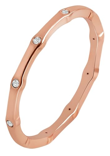 Akzent® Damen Ring - Damenring Größe 58 aus Edelstahl in roséGold, 100% Wasserfest & Hautverträglich von Akzent