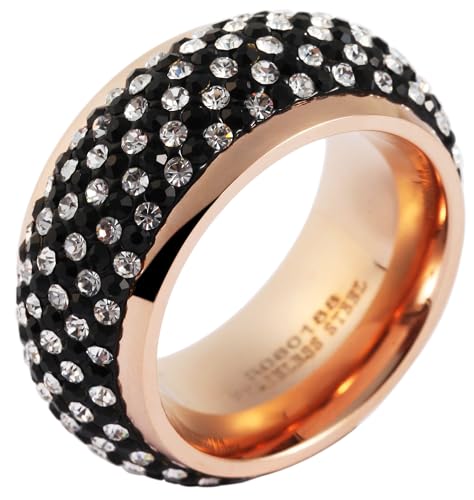 Akzent® Damen Ring - Damenring Größe 60 aus Edelstahl in Roségold, 100% Wasserfest & Hautverträglich von Akzent