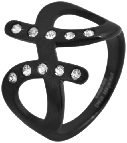 Akzent® Damen Ring - Damenring Größe 62 aus Edelstahl in Schwarz, 100% Wasserfest & Hautverträglich von Akzent