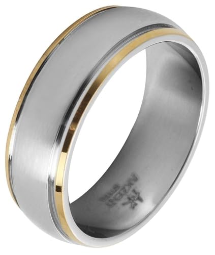 Akzent® Damen Ring - Damenring Größe 64 aus Edelstahl in Bicolor, 100% Wasserfest & Hautverträglich von Akzent