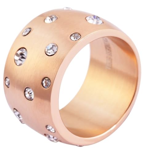 Akzent® Damen Ring - Damenring Größe 64 aus Edelstahl in Roségold, 100% Wasserfest & Hautverträglich von Akzent