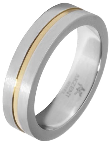 Akzent® Herren Ring - Herrenring Größe 54 aus Edelstahl in Bicolor, 100% Wasserfest & Hautverträglich von Akzent