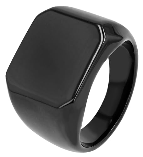 Akzent® Herren Ring - Herrenring Größe 68 aus Edelstahl in Schwarz, 100% Wasserfest & Hautverträglich von Akzent