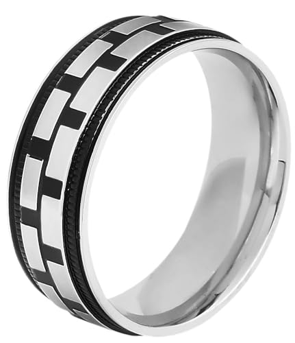 Akzent® Herren Ring - Herrenring Größe 70 aus Edelstahl in Bicolor, 100% Wasserfest & Hautverträglich von Akzent