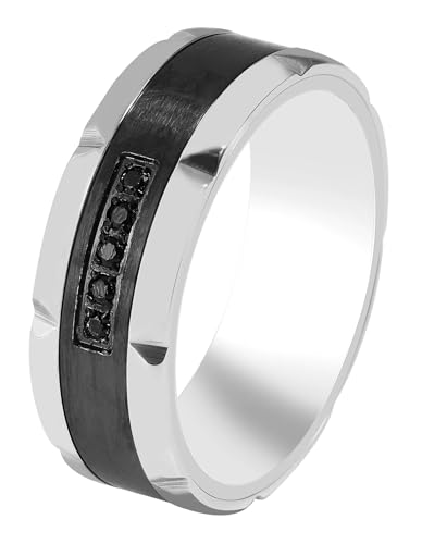 Akzent® Herren Ring - Herrenring Größe 70 aus Edelstahl in Bicolor, 100% Wasserfest & Hautverträglich von Akzent