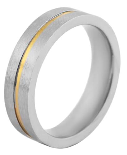 Akzent® Herren Ring - Herrenring Größe 70 aus Edelstahl in Bicolor, 100% Wasserfest & Hautverträglich von Akzent