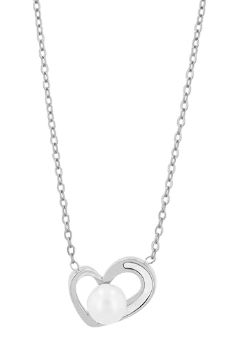 Akzent® Kette Damen - Premium Halskette Damen mit Anhänger aus Edelstahl in Silber, 100% Wasserfest & Hautverträglich von Akzent