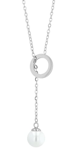 Akzent® Kette Damen - Premium Halskette Damen mit Anhänger aus Edelstahl in Silber, 100% Wasserfest & Hautverträglich von Akzent