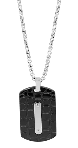 Akzent® Kette Herren - Premium Halskette Herren mit Anhänger aus Edelstahl in Schwarz, 100% Wasserfest & Hautverträglich von Akzent