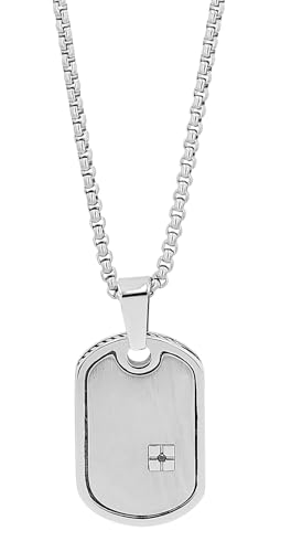 Akzent® Kette Herren - Premium Halskette Herren mit Anhänger aus Edelstahl in Silber, 100% Wasserfest & Hautverträglich von Akzent