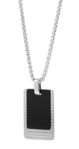 Akzent® Kette Herren - Premium Halskette Herren mit Anhänger aus Edelstahl in Silber, 100% Wasserfest & Hautverträglich von Akzent