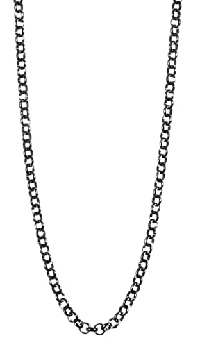 Akzent® Kette Unisex - Premium Halskette Unisex aus Edelstahl in Schwarz, 100% Wasserfest & Hautverträglich von Akzent