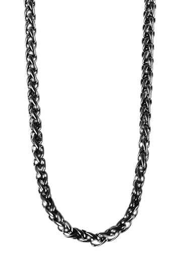 Akzent® Kette Unisex - Premium Halskette Unisex aus Edelstahl in Schwarz, 100% Wasserfest & Hautverträglich von Akzent