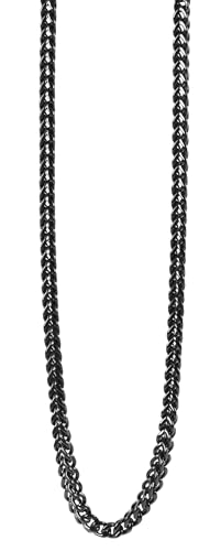 Akzent® Kette Unisex - Premium Halskette Unisex aus Edelstahl in Schwarz, 100% Wasserfest & Hautverträglich von Akzent