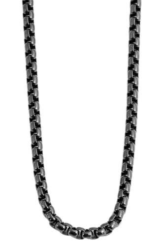 Akzent® Kette Unisex- Premium Halskette Unisex aus Edelstahl in Schwarz, 100% Wasserfest & Hautverträglich von Akzent