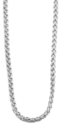 Akzent® Kette Unisex - Premium Halskette Unisex aus Edelstahl in Silber, 100% Wasserfest & Hautverträglich von Akzent