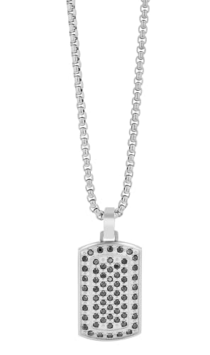 Akzent® Kette Unisex - Premium Halskette Unisex mit Anhänger aus Edelstahl in Schwarz, 100% Wasserfest & Hautverträglich von Akzent