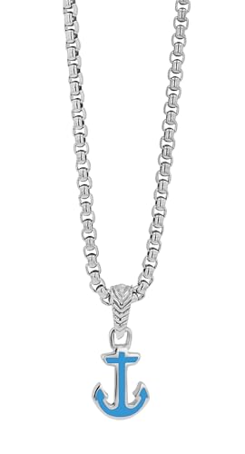 Akzent® Kette Unisex - Premium Halskette Unisex mit Anhänger aus Edelstahl in Schwarz, 100% Wasserfest & Hautverträglich von Akzent