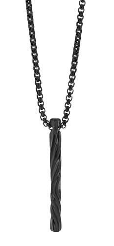 Akzent® Kette Unisex - Premium Halskette Unisex mit Anhänger aus Edelstahl in Schwarz, 100% Wasserfest & Hautverträglich von Akzent