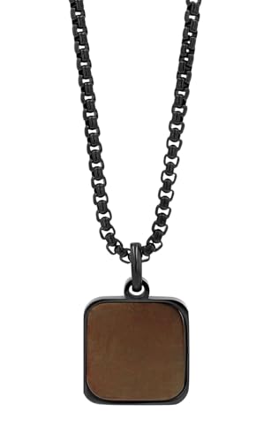 Akzent® Kette Unisex - Premium Halskette Unisex mit Anhänger aus Edelstahl in Schwarz, 100% Wasserfest & Hautverträglich von Akzent