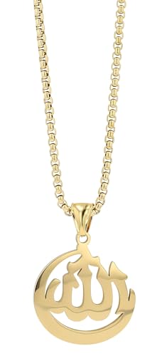 Akzent® Kette Unisex - Premium Halskette Unisex mit Anhänger aus Edelstahl in Schwarz, 100% Wasserfest & Hautverträglich von Akzent