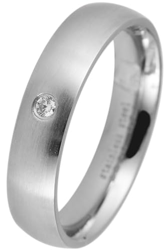 Akzent® Partner Ringe - Partnerringe Größe 48 aus Edelstahl in Silber, 100% Wasserfest & Hautverträglich von Akzent