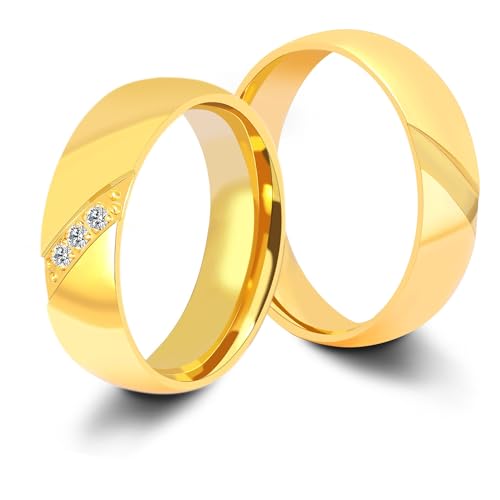 Akzent® Partner Ringe - Partnerringe Größe 48 aus Edelstahl in Silber, 100% Wasserfest & Hautverträglich von Akzent