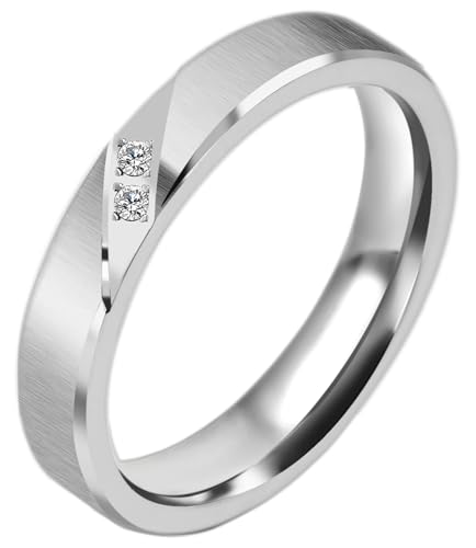 Akzent® Partner Ringe - Partnerringe Größe 56 aus Edelstahl in Silber, 100% Wasserfest & Hautverträglich von Akzent