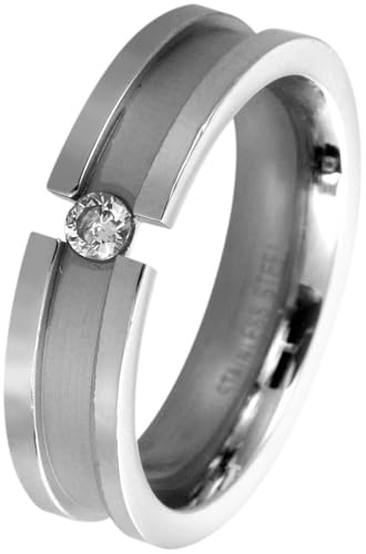 Akzent® Partner Ringe - Partnerringe Größe 58 aus Edelstahl in Silber, 100% Wasserfest & Hautverträglich von Akzent