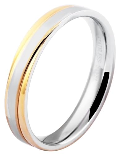 Akzent® Partner Ringe - Partnerringe Größe 64 aus Edelstahl in bicolor, 100% Wasserfest & Hautverträglich von Akzent