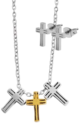 Akzent® Schmuckset - Schmuck Set aus Edelstahl Für Damen in Silber, 100% Wasserfest & Hautverträglich von Akzent