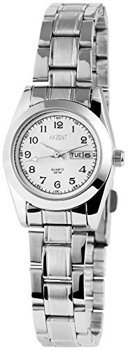 Akzent Damen - Uhr Edelstahl Armbanduhr Datum Analog Quarz 1800005 von Akzent