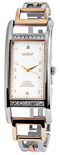 Akzent Damen - Uhr Metallband Armbanduhr Analog Quarz Bicolor SS8723000003 von Akzent