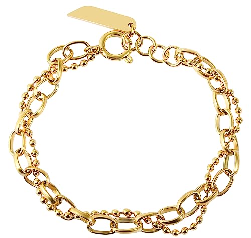 Akzent Caja Damen-Armband Edelstahl Karabinerverschluss 5030541 (goldfarbig) von Akzent