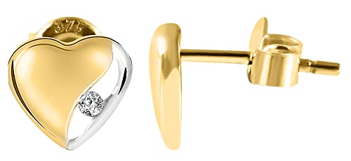 Akzent Clara Damen-Ohrringe Ohrstecker 375er 9 Karat Gold bicolor Zirkonia 5500012 von Akzent