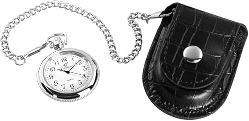 Akzent Cowboy Taschenuhr mit Tasche Weiß Schwarz Leder Quarz Akzent Cowboy Taschenuhr mit Tasche Weiß Schwarz Leder Quarz von Akzent