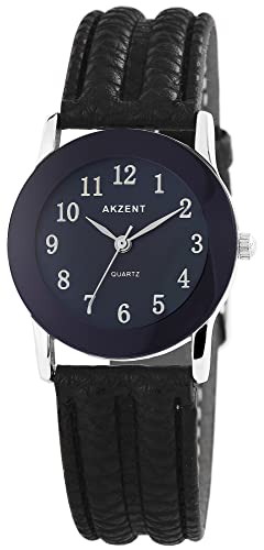 Akzent Damen-Uhr Kunstleder Dornschließe Analog Quarz 1900273 von Akzent