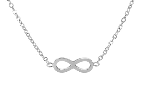 Akzent Damen Ankerkette aus Edelstahl 43cm, silberfarbig mit Anhänger, elegant verarbeitet – als modisches Präsent von Akzent