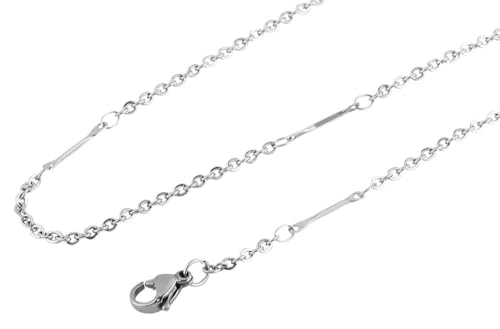 Akzent Damen Ankerkette aus Edelstahl 55+5cm, silberfarbig, modisch verarbeitet – perfektes Geschenk von Akzent