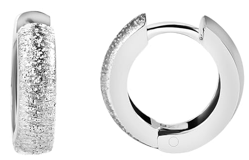 Akzent Damen-Creolen Ohrringe 925er Echt Silber rhodiniert (Alondra-silberfarbig) von Akzent