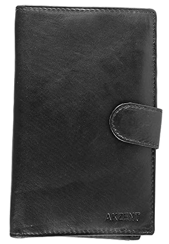 Akzent Damen-Geldbörse Echt Leder Hochformat 16 x 10 cm 3000321 (schwarz) von Akzent