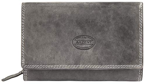 Akzent Damen Geldbörse aus Echtleder Anthrazit Format 16 x 10 cm Akzent Damen Geldbörse aus Echtleder Anthrazit Format 16 x 10 cm von Akzent