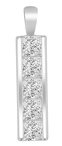 Akzent Damen-Kettenanhänger 925er Silber rhodiniert vergoldet Zirkonia Stab Elegant Geschenk Muttertag (Randi) von Akzent