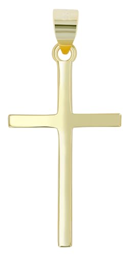 Akzent Damen-Kettenanhänger Kreuz Silber 925er rhodiniert vergoldet Glaube Geschenk Valentinstag Geburtstag (Crispus-vergoldet) von Akzent